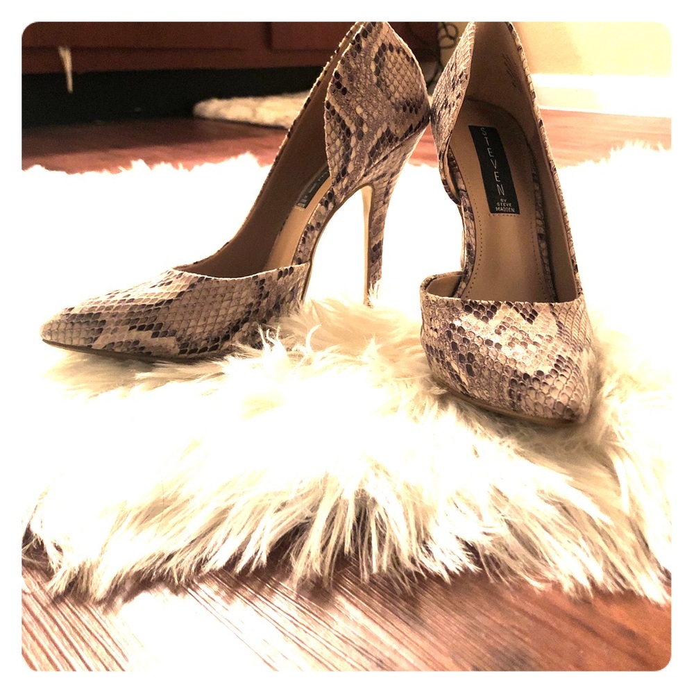 Steven by Steve Madden faux snake skin heels
